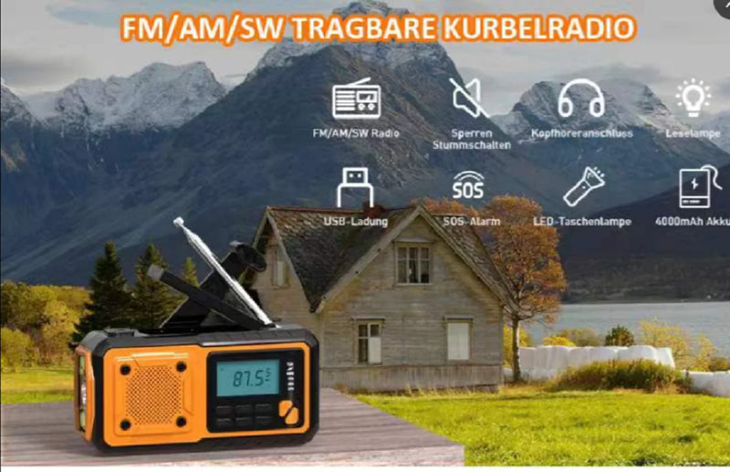 RÁDIO DE SOBREVIVÊNCIA  5000mAh - AM/FM/NOAA 
⚡ ENERGIA PARA QUALQUER EMERGÊNCIA !!