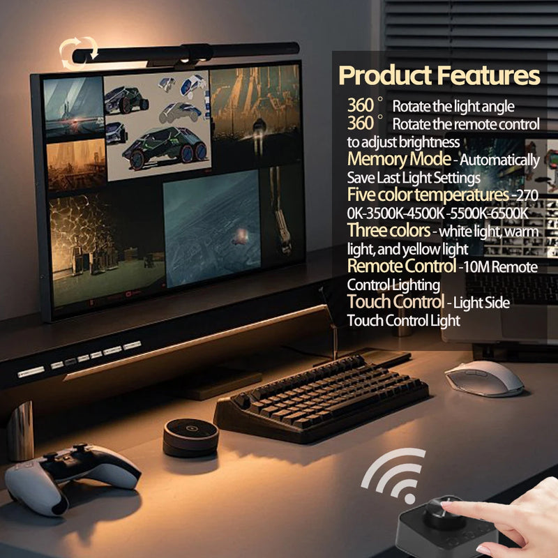 🌟【Monitor Light Bar】- Iluminação Premium para Estudo, Trabalho e Jogos! 💡
Dê um UP no seu conforto visual com nossa Barra de Luz LED para Monitor - a solução perfeita para quem passa horas no computador!