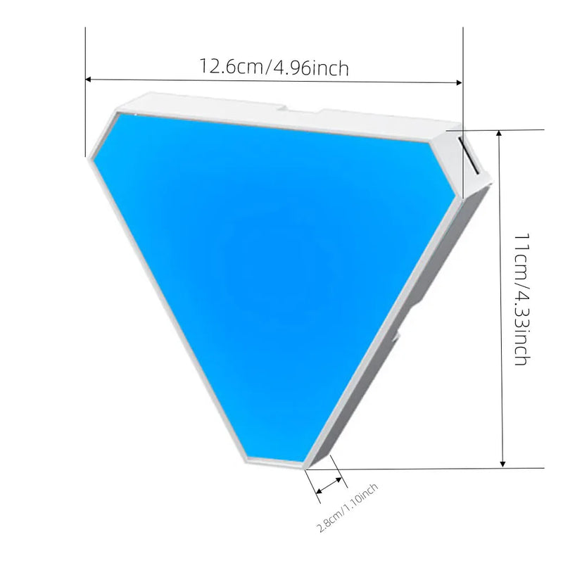 LÂMPADA TRIANGULAR QUÂNTICA RGB  - Luz Inteligente com Ritmo Musical! 🎵 16 Cores + Controle Remoto | OFERTA RELÂMPAGO!
   COM 12 PEÇAS, CADA TRIÂNGULO CORRESPONDE A 1 PEÇA!