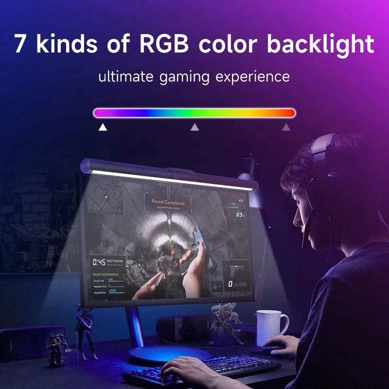 Barra de luz led para tela de computador, iluminação rgb, 44cm, suspensão, rgb, atmosfera, para estudo, trabalho, estudo, jogos 
Dê um upgrade no seu setup com a Barra de Luz LED RGB de 44cm – a solução ideal para que